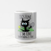Tennis Mir geht es gut, alles ist gut lustig Kaffeetasse (Mittel)