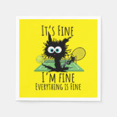 Tennis Mir geht es gut, alles ist gut lustig Serviette (Vorderseite)