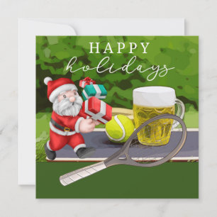 Tennis mit dem Weihnachtsmann Frohe Feiertage dem  Feiertagskarte