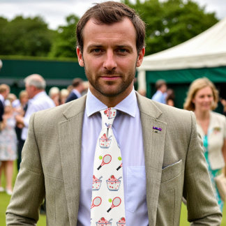 Tennis mit Erdbeeren & Creme Krawatte