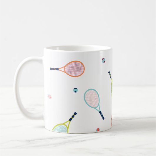 Tennis Mit Monogramm Sports Personalisiert Kaffeetasse (Links)