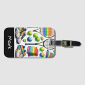 Tennis mit Namen für den Pride Gepäckanhänger (Vorderseite (Horizontal))