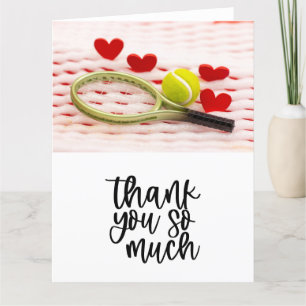 Tennis mit Schläger und Kugeln Dankeskarte