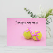 Tennis mit Schläger Vielen Dank an den Spieler Dankeskarte (Stehend Vorderseite)