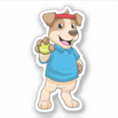 Tennis mit Tennisball spielen Aufkleber (Vorderseite)