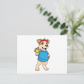 Tennis mit Tennisball spielen Postkarte (Stehend Vorderseite)