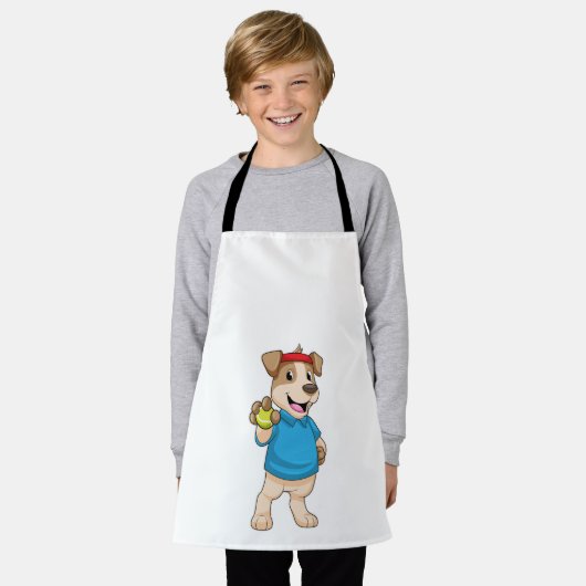 Tennis mit Tennisball spielen Schürze (Getragen)