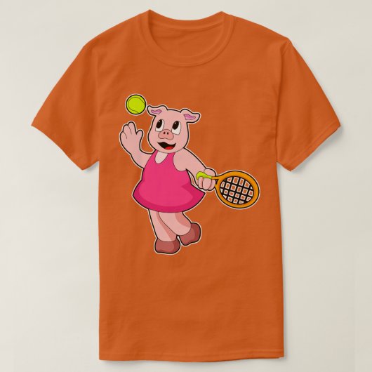 Tennis mit Tennisschläger 1 T-Shirt (Design vorne)