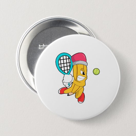Tennis mit Tennisschläger Button (Vorne & Hinten)