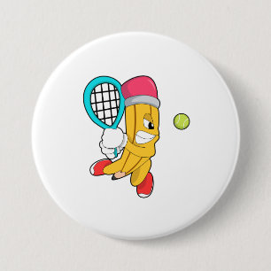 Tennis mit Tennisschläger Button
