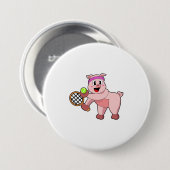 Tennis mit Tennisschläger Button (Vorne & Hinten)
