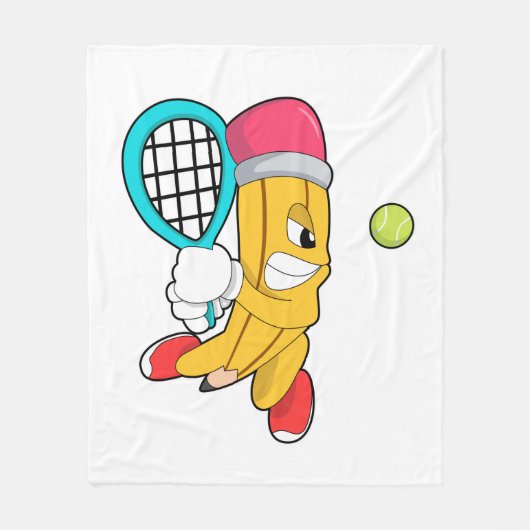 Tennis mit Tennisschläger Fleecedecke (Vorderseite)