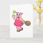 Tennis mit Tennisschläger Karte (Gelbe Blume)