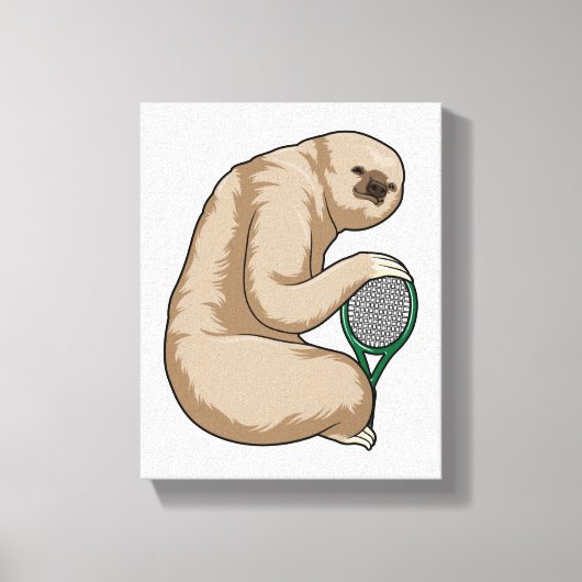 Tennis mit Tennisschläger Leinwanddruck (Vorderseite)