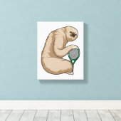 Tennis mit Tennisschläger Leinwanddruck (Insitu (Holzboden))