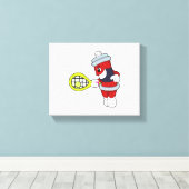 Tennis mit Tennisschläger Leinwanddruck (Insitu (Holzboden))