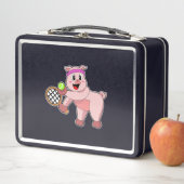 Tennis mit Tennisschläger Metall Brotdose (Beispiel)