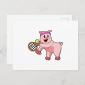 Tennis mit Tennisschläger Postkarte (Vorne/Hinten)