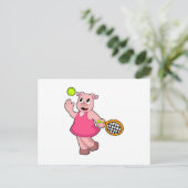 Tennis mit Tennisschläger Postkarte (Stehend Vorderseite)