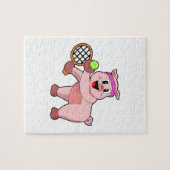 Tennis mit Tennisschläger Puzzle (Horizontal)