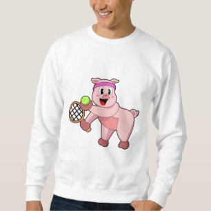 Tennis mit Tennisschläger Sweatshirt