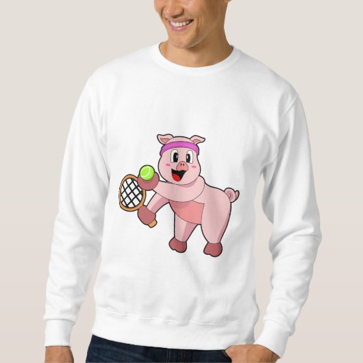 Tennis mit Tennisschläger Sweatshirt (Vorderseite)