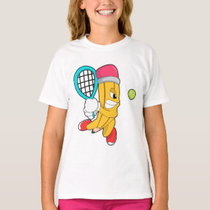 Tennis mit Tennisschläger T-Shirt