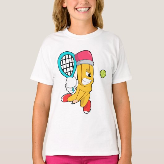 Tennis mit Tennisschläger T-Shirt (Vorderseite)