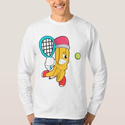 Tennis mit Tennisschläger T-Shirt (Vorderseite)