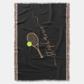 Tennis Monogram Personalisiert Name Decke (Vorderseite Vertikal)
