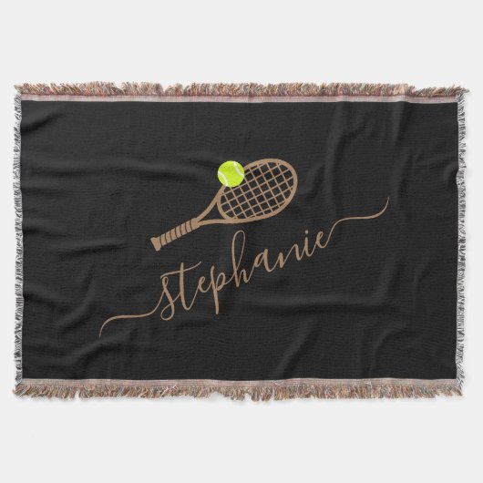 Tennis Monogram Personalisiert Name Decke (Vorderseite)