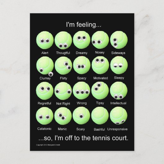 Tennis Moods Poster Postkarte (Vorderseite)