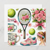 Tennis Mother's Da Feiertagskarte (Vorne/Hinten)