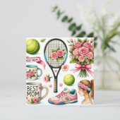 Tennis Mother's Da Feiertagskarte (Stehend Vorderseite)