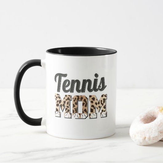 Tennis-Mutter Leopard Tasse (Mit Donut)