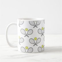 Tennis Nahtloses Muster - Racket und Ball auf Weiß