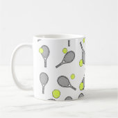 Tennis Nahtloses Muster - Racket und Ball Kaffeetasse (Links)