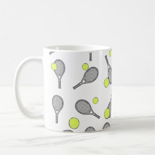 Tennis Nahtloses Muster - Schläger und Ball  Kaffeetasse