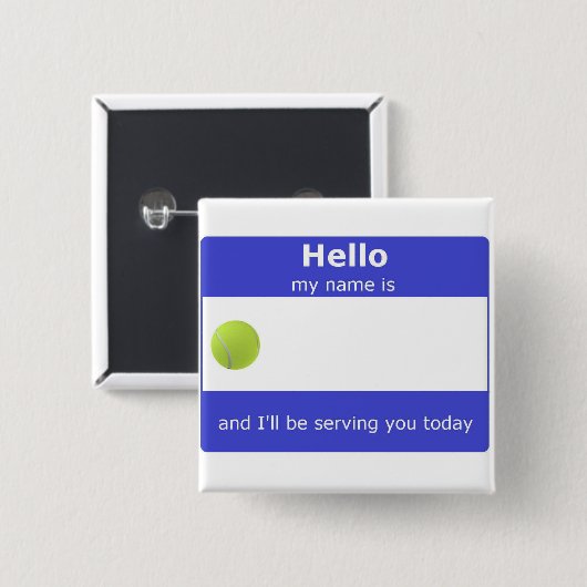 Tennis Name Tag Button (Vorne & Hinten)