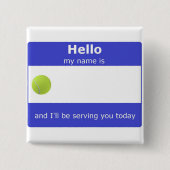 Tennis Name Tag Button (Vorderseite)