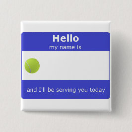Tennis Name Tag Button