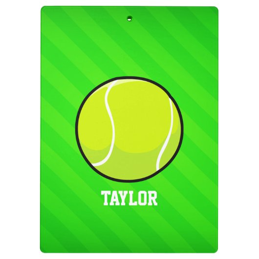 Tennis; Neon Green Stripes Klemmbrett (Rückseite)