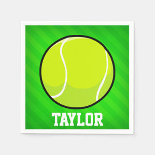 Tennis; Neon Green Stripes Serviette