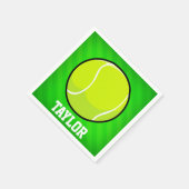 Tennis; Neon Green Stripes Serviette (Ecke)