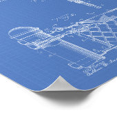 Tennis Net 1934 Patent Art Blueprint Poster (Ecke)