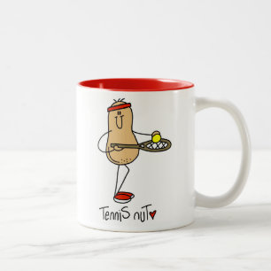 Tennis-Nuss-T - Shirts und Geschenke Zweifarbige Tasse