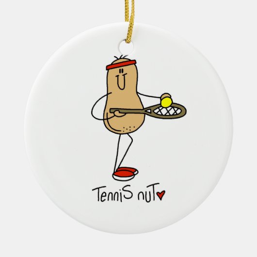 Tennis Nut T - Shirt und GIfts Keramikornament (Vorne)