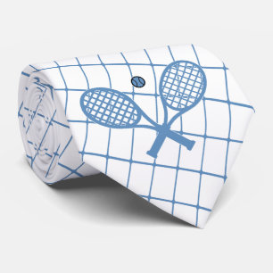 Tennis oder Racquetball auf Blue Karo Necktie Krawatte