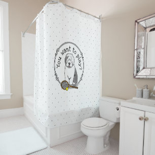 Tennis Old English Sheepdog (Grau 1) Hund Niedlich Duschvorhang