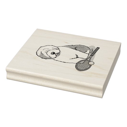 Tennis Old English Sheepdog (Grau 1) Hund Niedlich Gummistempel (Stempel)